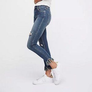 Free People Great Heights Frayed Skinny Stretch Jeans High Rise Apollo Womens 27
